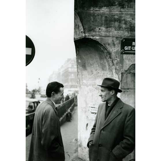 Brion Gysin, William Burroughs with Maurice Girodias (Naked Lunch Launch series, Paris, October 1959), 1959 BGBM07