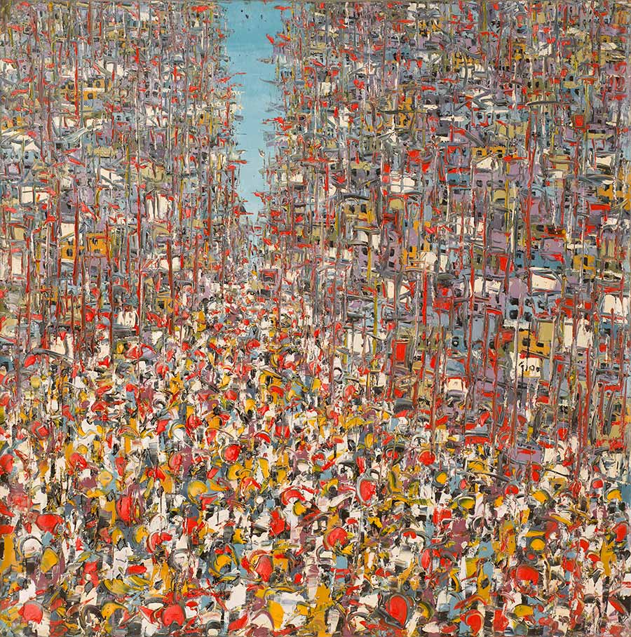 Ablade Glover, Carnival I, 2014. Oil on canvas, 153 x 153 cm. Ablade Glover, Carnival I, 2014. Oil on canvas, 153 x 153 cm.