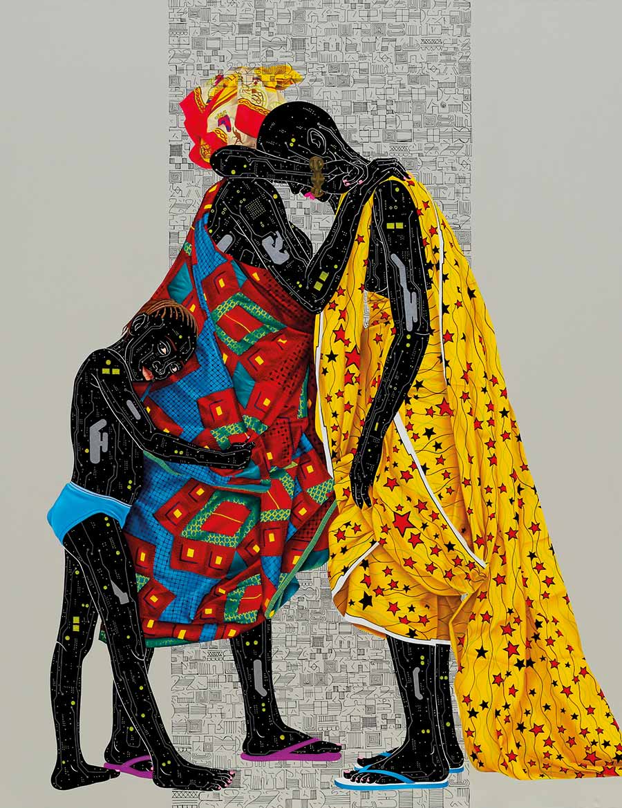 Eddy Kamuanga Ilunga, Deprived of the Past and the Present (cropped), from the series Fragile Responsibility, 2017. Acrylic and oil on canvas, 188 x 199 cm. Zeitz Collection of Zeitz MOCAA, Cape Town, South Africa. Zeitz Collection of Zeitz MOCAA, Cape Town, South Africa Eddy Kamuanga Ilunga, Deprived of the Past and the Present (cropped), from the series Fragile Responsibility, 2017. Acrylic and oil on canvas, 188 x 199 cm. Zeitz Collection of Zeitz MOCAA, Cape Town, South Africa. Zeitz Collection of Zeitz MOCAA, Cape Town, South Africa