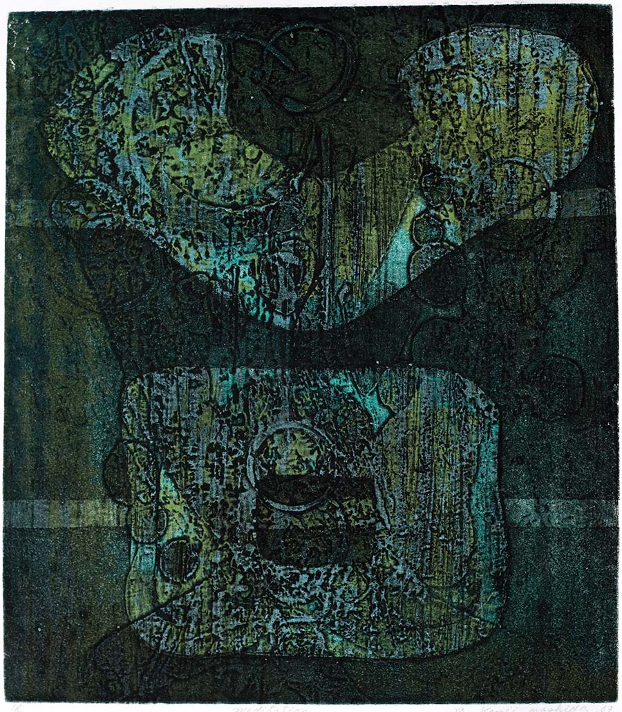 Kenji Yoshida, Méditation, 1967. Etching, 38 x 34 cm (paper 65 x 50 cm), ed. 11/50. Kenji Yoshida, Méditation, 1967. Etching, 38 x 34 cm (paper 65 x 50 cm), ed. 11/50.