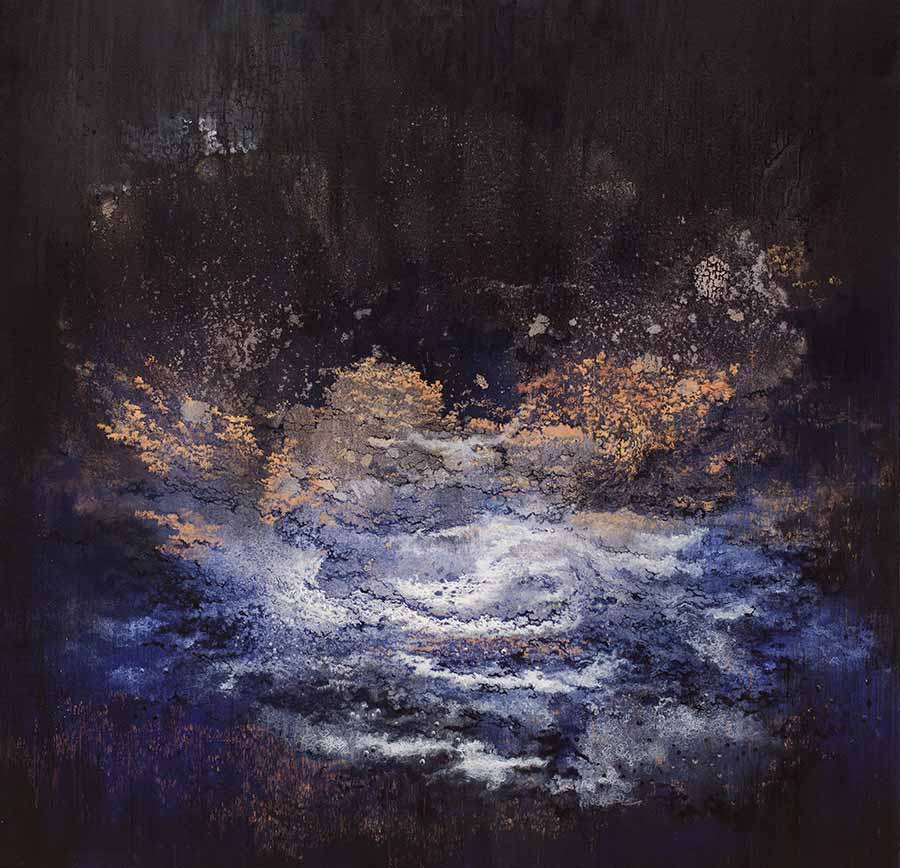 Govinda Sah 'Azad', Wondering in Dark, 2013. Acrylic on canvas, 100 x 100 cm. Govinda Sah 'Azad', Wondering in Dark, 2013. Acrylic on canvas, 100 x 100 cm.
