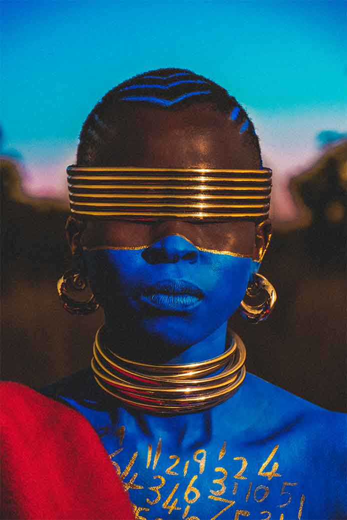 Zana Masombuka, Nges’rhodlweni: eBandla 1, 2023. Giclée print on Hahnemühle FineArt Baryta 325 gsm paper, 84 x 56 cm.Edition of 8. © Zana Masombuka, John Baloy and Bontle Juku. Zana Masombuka, Nges’rhodlweni: eBandla 1, 2023. Giclée print on Hahnemühle FineArt Baryta 325 gsm paper, 84 x 56 cm.Edition of 8. © Zana Masombuka, John Baloy and Bontle Juku.