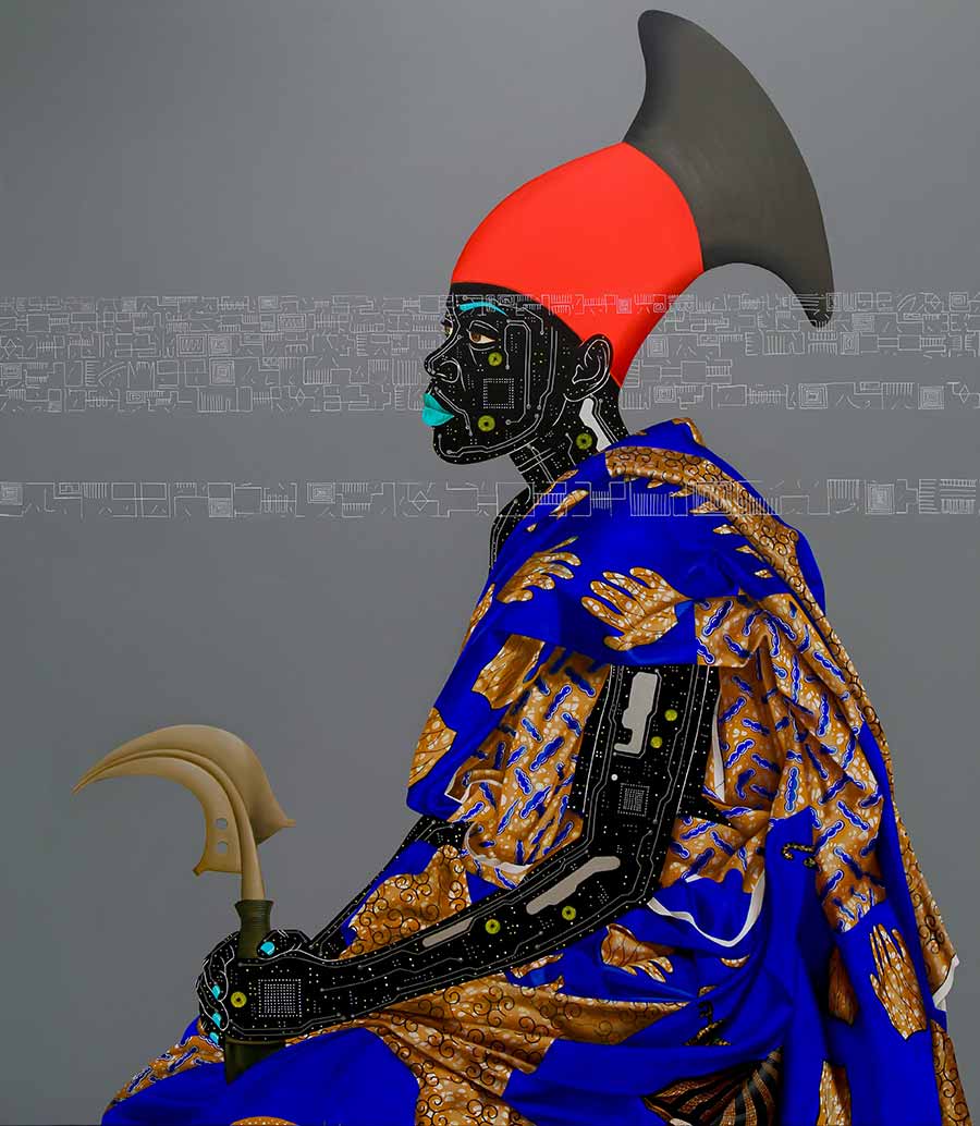 Eddy Kamuanga Ilunga, Reconnaissance 2, 2016. Acrylic and oil on canvas, 170 x 150 cm. Eddy Kamuanga Ilunga, Reconnaissance 2, 2016. Acrylic and oil on canvas, 170 x 150 cm.