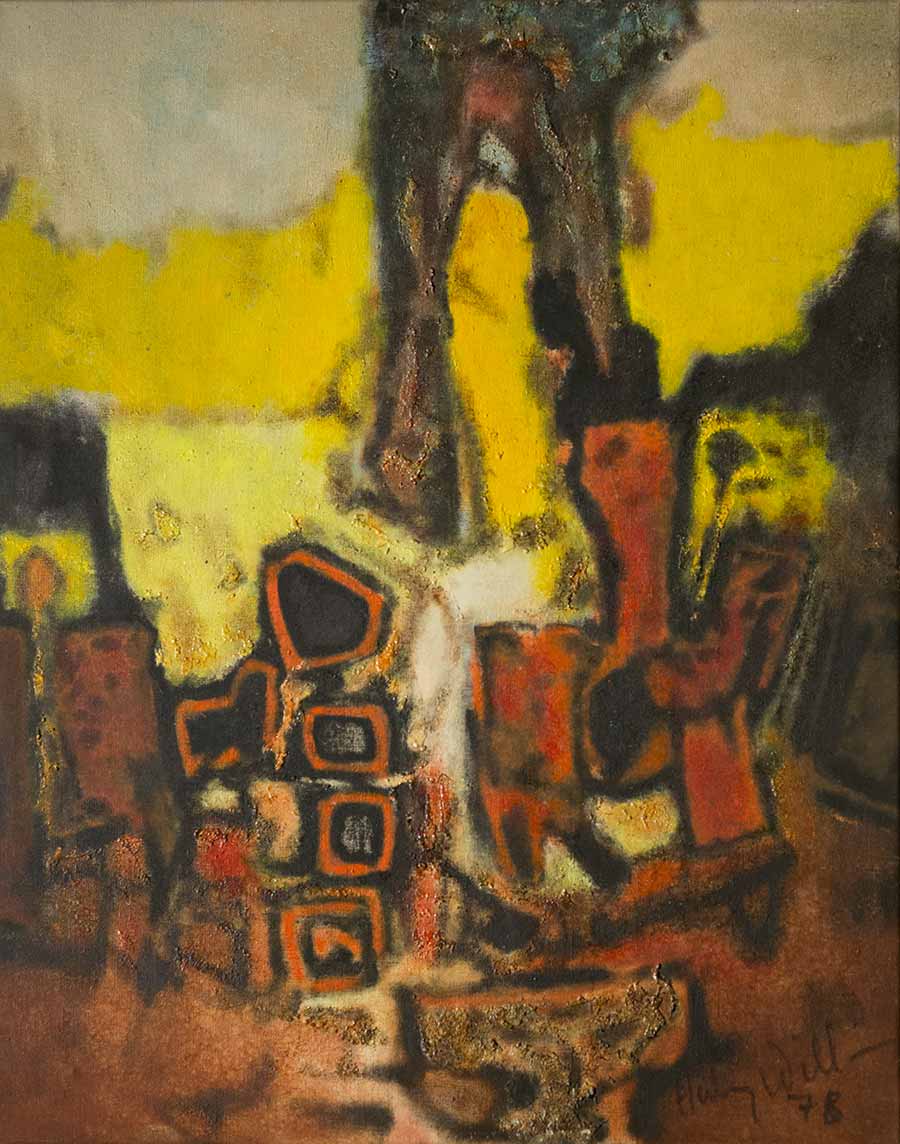 Aubrey Williams, Toltec Ritual, 1978. Oil on canvas, 75 x 60 cm. Aubrey Williams, Toltec Ritual, 1978. Oil on canvas, 75 x 60 cm.