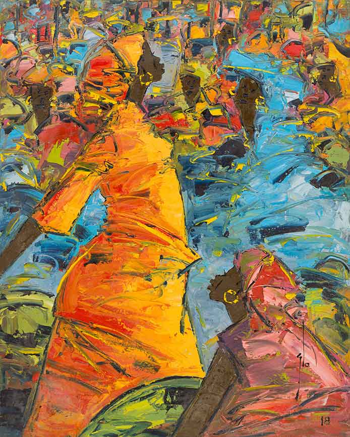Ablade Glover, Market Profile, 2018.Oil on canvas. 127 x 101 cm. Ablade Glover, Market Profile, 2018.Oil on canvas. 127 x 101 cm.