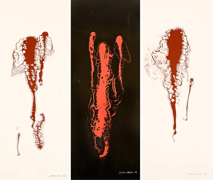 Samantha Hobson, Five old people (Triptych), 2008. Acrylic on canvas. Samantha Hobson, Five old people (Triptych), 2008. Acrylic on canvas.
