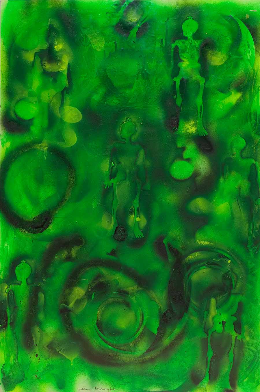 William S. Burroughs. X-Ray,1989. Acrylic and spray paint on illustration board, 67 x 51 cm. William S. Burroughs. X-Ray,1989. Acrylic and spray paint on illustration board, 67 x 51 cm.
