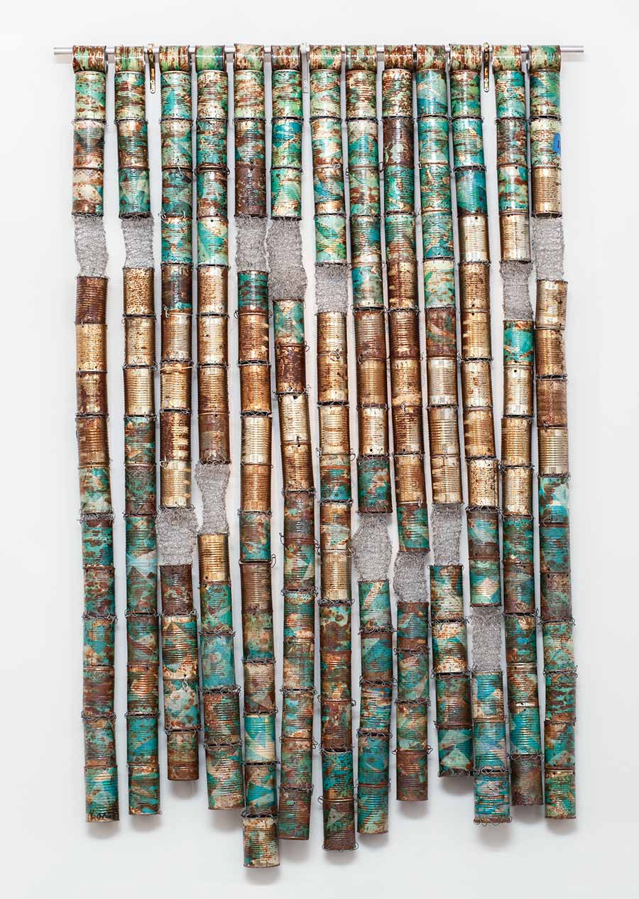 Naomi Wanjiku Gakunga, Rainy Season, 2010. Crocheted and woven stainless steel wire, fabric and galvanised wire, 74 x 31 x 23 cm. Naomi Wanjiku Gakunga, Rainy Season, 2010. Crocheted and woven stainless steel wire, fabric and galvanised wire, 74 x 31 x 23 cm.