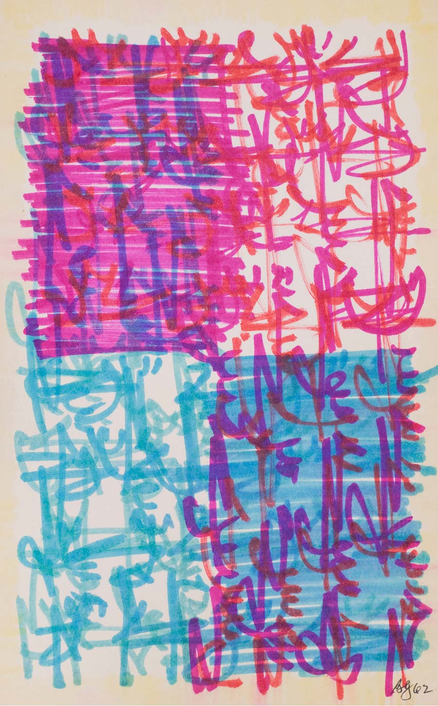 Brion Gysin, Through the Window of my Room in Peggy Guggenheim’s Palazzo Venier dei Leoni, 1962. Marker pen on paper, 20 x 13 cm. Brion Gysin, Through the Window of my Room in Peggy Guggenheim’s Palazzo Venier dei Leoni, 1962. Marker pen on paper, 20 x 13 cm.