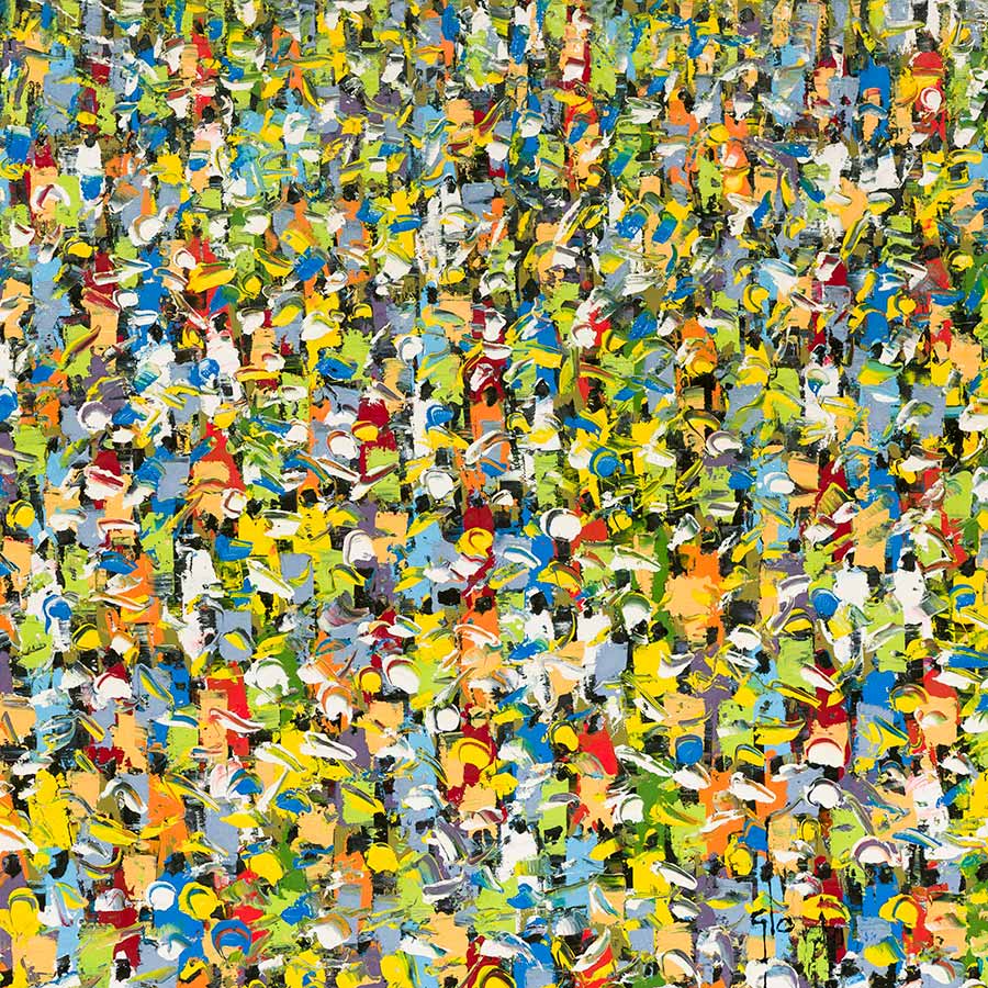 <strong>Ablade Glover</strong>,  <em>Green People</em> (detail), 2019. Oil on canvas, 122 x 152.5 cm.