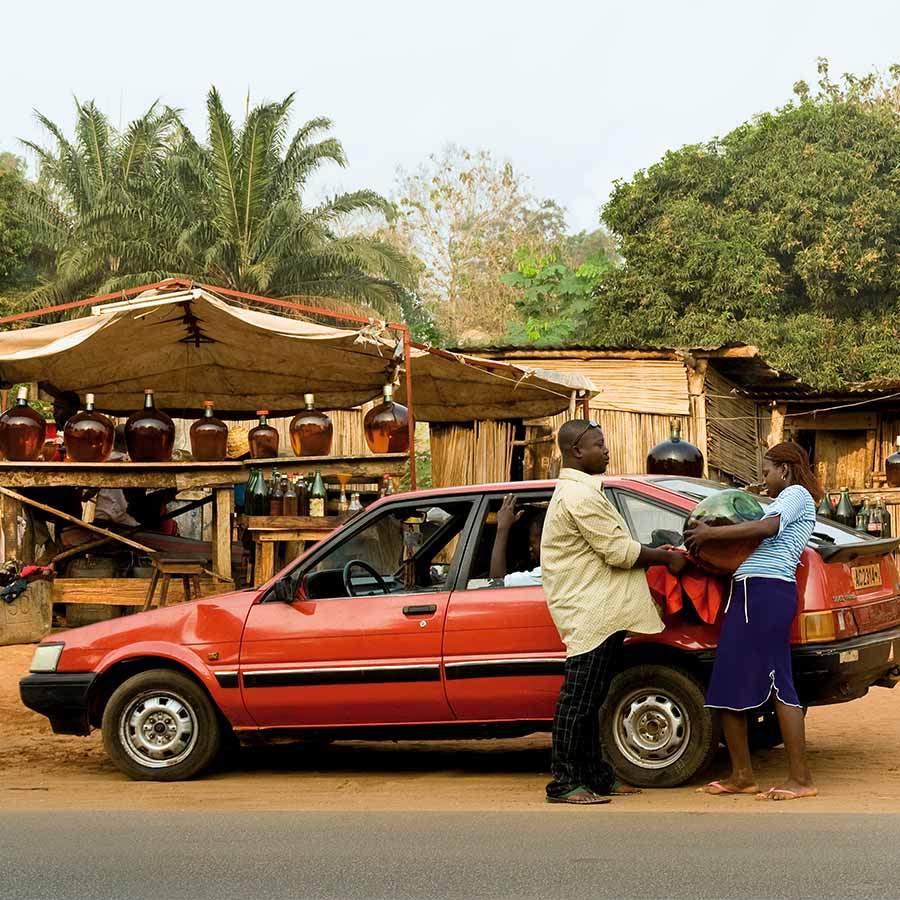 <strong>Romuald Hazoumè</strong>, 
<em>Station d'essence d'Abomey Calavi</em> (detail), 2006. Lambda C-type digital print, 37.5 x 243 cm. Ed. of 6.