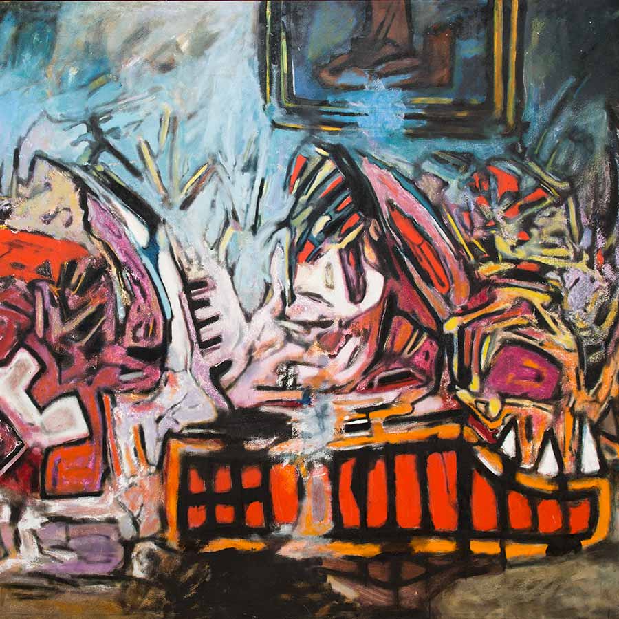 <strong>Aubrey Williams</strong>, <em>Symphony No. 5, Opus 47</em>, 1981. Oil on canvas, 183 x 274.5 cm.