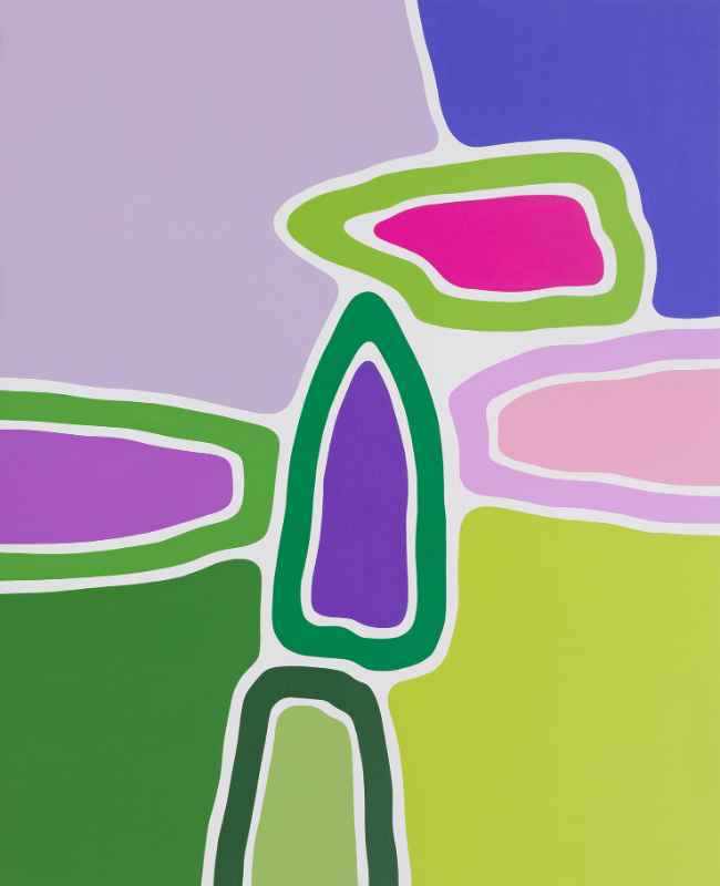 Yacout Hamdouch, Une haie de volubilis à Carvoeiro (Hedge of Morning Glories in Carvoeiro), 2026.Acrylic on canvas. 160 x 130 cm.