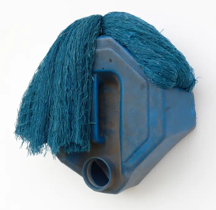 Romuald Hazoumè Thal, 2024-25.Found objects, 38 x 44 x 18 cm. 