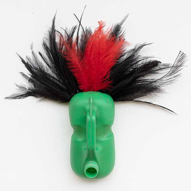 <strong>Romuald Hazoumè</strong>, <em>Avatar</em>, 2022. Found objects, 57 x 58 x 15 cm.