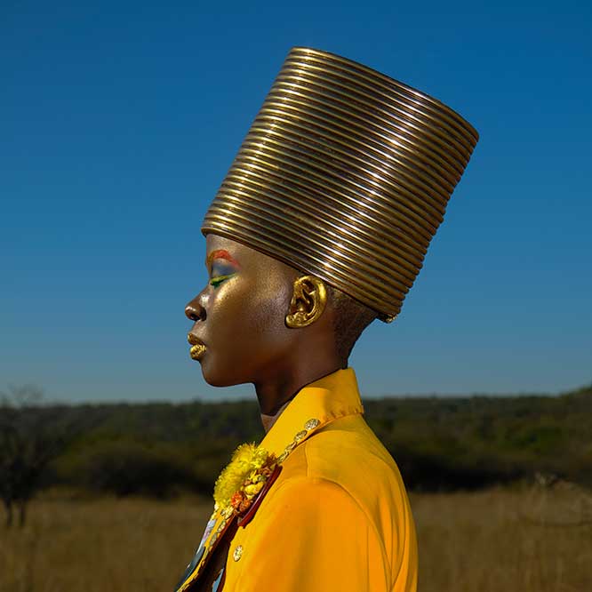 <strong>Zana Masombuka</strong>, <em>Nges’rhodlweni: iNothiso 5</em> (detail), 2023. <br>Giclée print on Hahnemühle FineArt Baryta 325 gsm paper, 60 x 40 cm
73 x 53 cm (framed).