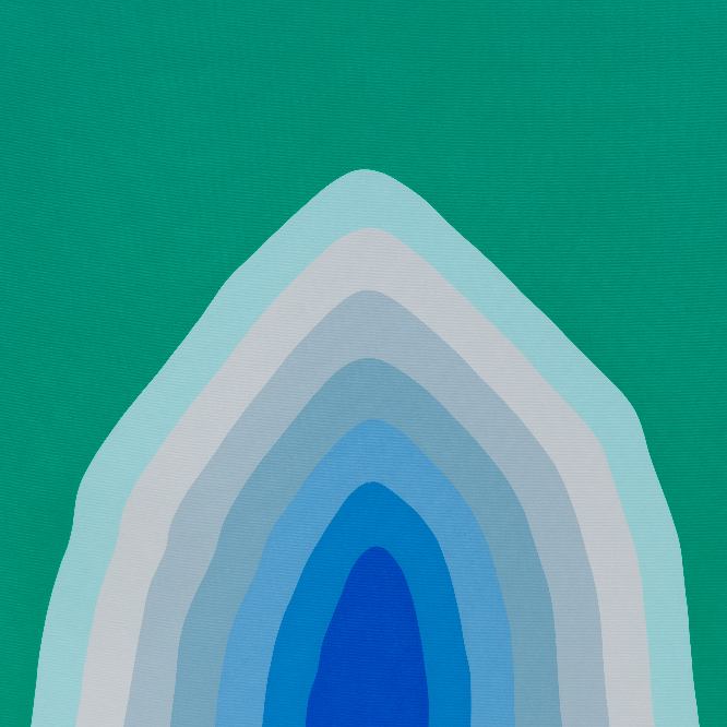 Yacout Hamdouch, Fertile Rainbow IV (detail), 2026. Acrylic on canvas, 100 x 110 cm.